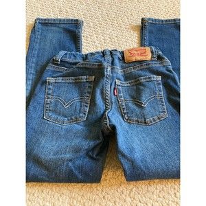 Levi's boys 512 slim taper jeans size 7x Adjustable waist easy closure Med wash
